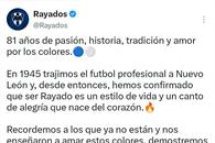 Trajimos el futbol a Nuevo Le&oacute;n: Festeja Rayados 81 aniversario