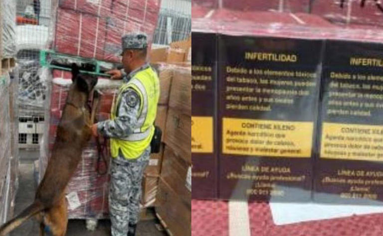 Aseguran en el AIFA 84 mil cigarrillos ilegales