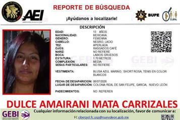Buscan a jovencita desaparecida
