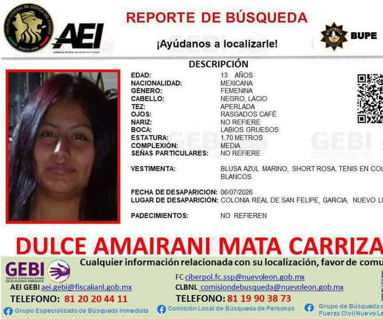 Buscan a jovencita desaparecida