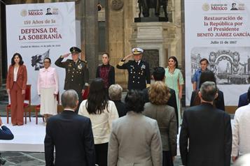 Sheinbaum encabeza 159 aniversario de la Rep&uacute;blica Restaurada