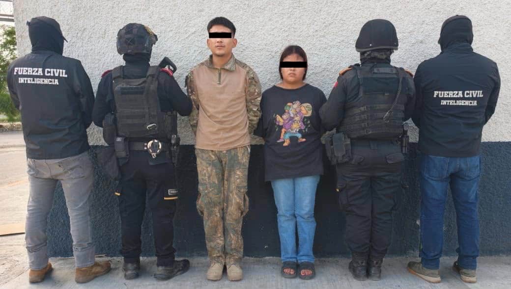 Una pareja de 19 y 20 a&ntilde;os de edad, fueron detenidos en un operativo estrat&eacute;gico efectuado por la Divisi&oacute;n de Inteligencia e Investigaci&oacute;n de Fuerza Civil, en el municipio de Sabinas Hidalgo.