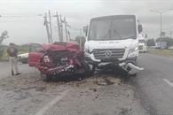 Ocasiona choque caos vial en la Laredo