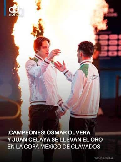 Consiguen Osmar Olvera y Juan Celaya oro para México Consiguen Osmar Olvera y Juan Celaya oro para México