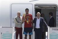Aterriza Selección de España en Madrid para celebrar el título Aterriza Selección de España en Madrid para celebrar el título