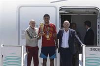 Aterriza Selección de España en Madrid para celebrar el título Aterriza Selección de España en Madrid para celebrar el título