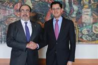 Canciller recibe a presidente del Banco de Desarrollo de AL y Caribe Canciller recibe a presidente del Banco de Desarrollo de AL y Caribe
