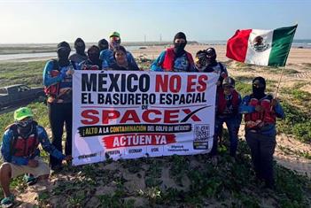 Protestan contra SpaceX por basura espacial en M&eacute;xico